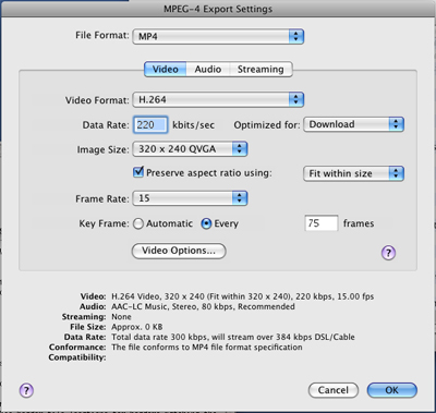 PcP Encodings - MPEG-4 Med - Video Settings